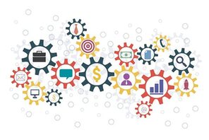 Grafik mit bunten Zahnrädern © Pixabay