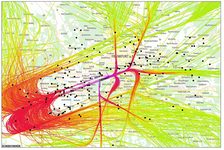 Abbildung der Flugspuren über Mainz