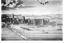 Bildergalerie Kurfürstliches Schloss Stadtansicht Stadtansicht von Schiffsbrücke bis Martinsburg, um 1720/30