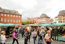 Bildergalerie Wochenmarkt Besucher des Wochenmarktes Einkaufen auf dem Wochenmarkt