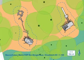 Skizze Draufsicht Bauvorhaben Spielplatz Am Bürgerhaus