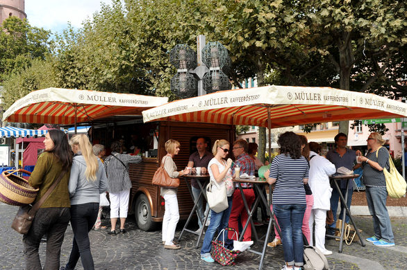 Heißgetränke auf dem Wochenmarkt
